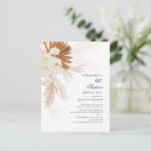 60thバースデーパーティードデザートテラコッタパンパスグラス インビテーションポストカード (スタンド正面)