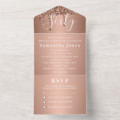 60thバースデーパーティーバラ金ゴールドはっきりしたシックモダン オールインワン招待状 (内側)