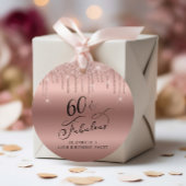 60thバースデーパーティーバラ金ゴールドグリッターありがとう フェイバータグ