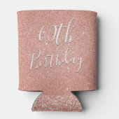 60thバースデーパーティーバラ金ゴールド赤面ピンクグリッター 缶クーラー (裏面)