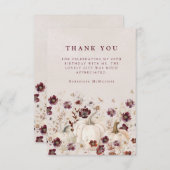 60thバースデーパーティーパンプキンワイルドフラワーカスタム サンキューカード (正面/裏面)