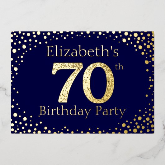 60thバースデーパーティーフォイル招待状 箔招待状 (正面)