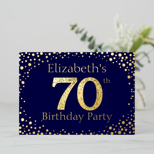 60thバースデーパーティーフォイル招待状 箔招待状 (立ち正面)