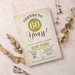 60thバースデーパーティーレトロ金ゴールド白黒 招待状<br><div class="desc">私たち祝の絶妙な大人の誕生日の招待コレクションとのスタイルで！あなたは親密な集まりを計画するか、活発なソイレを計画するかにかかわらず、私たちの招待状は忘れられないお祝いのトーンを設定した。あなたの個性と大事な行事の精神を反映したユニーク洗練されたデザインの範囲から選択。プレミアム素材、エレガントタイポグラフィ、カスタマイズ可能な詳細を備えた当社の招待状は、あなたのマイルストーンお祝いに魅力のtouchを追加。お客様の招待状と声明を作成し、私たちの大人の誕生日招待状と一緒にお祭りに参加する – クラスとお祝いの完璧なブレンド！</div>