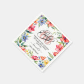 60thバースデーパーティー水の色フローラ スタンダードカクテルナプキン (角)