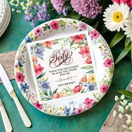 60thバースデーパーティー水の色フローラ スタンダードカクテルナプキン