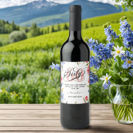 60thバースデーパーティー水の色フローラ ワインラベル