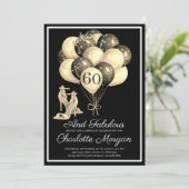 60thバースデーパーティー白黒 招待状 (スタンド正面)