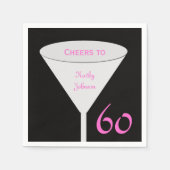 60thバースデーパーティー紙ナプキンス スタンダードカクテルナプキン (正面)