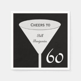 60thバースデーパーティー紙ナプキンス スタンダードカクテルナプキン