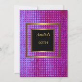 60thバースデーパーティー金ゴールドパープルブラック 招待状 (裏面)