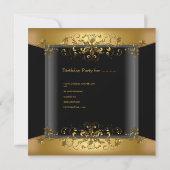 60thバースデーパーティー金ゴールドブラック60 招待状 (裏面)