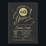 60thバースデーパーティー – カルボード金ゴールド 招待状<br><div class="desc">60th誕生日パーティー招待グリッターのフェイク金ゴールドと黒板のパターン。シンプルモダンデザイン、パーティーに最適エレガント。応援60年！どんなパーソナライズされた時代にも入る！さらにカスタマイズするもし必要がある場合はメッセージを表示する。</div>