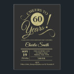 60thバースデーパーティー – カルボード金ゴールド 招待状<br><div class="desc">60th誕生日パーティー招待グリッターのフェイク金ゴールドと黒板のパターン。シンプルモダンデザイン、パーティーに最適エレガント。応援60年！どんなパーソナライズされた時代にも入る！さらにカスタマイズするもし必要がある場合はメッセージを表示する。</div>
