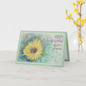 60thパーソナライズされたひまわり誕生日カード カード (黄色い花)