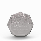 60thパーソナライズされたダイヤモンドアニバーサリー記念 フォトブロック (正面)