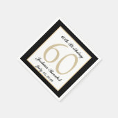 60thパーソナライズされた誕生日パーティーナプキンス スタンダードカクテルナプキン (角)