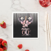 60thパーソナライズされた誕生日ラグジュアリーシャンパン スタンダードカクテルナプキン (インサイチュ)