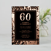 60thブラックバラ金ゴールド写真オンバックカスタムテンプレート 箔招待状 (立ち正面)