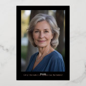 60thブラックバラ金ゴールド写真オンバックカスタムテンプレート 箔招待状 (裏面)