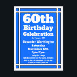 60thブルージオメトリック誕生日招待状はがき インビテーションポストカード<br><div class="desc">この60thブルージオメトリック誕生日招待状はがきで60誕生祝いに招待状を送信する。個人カスタマイズ情報とパーティー情報</div>