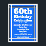 60thブルージオメトリック誕生日招待状はがき インビテーションポストカード<br><div class="desc">この60thブルージオメトリック誕生日招待状はがきで60誕生祝いに招待状を送信する。個人カスタマイズ情報とパーティー情報</div>