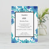 60thブルーフラワーバースデーパーティー招待 招待状 (スタンド正面)