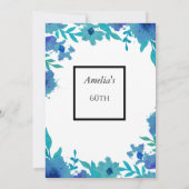 60thブルーフラワーバースデーパーティー招待 招待状 (裏面)