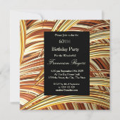 60thモダンバースデーパーティーゴールデンブラック 招待状 (正面)