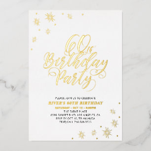 60thモダンバースデーパーティーゴールドフォイル招待状 箔招待状