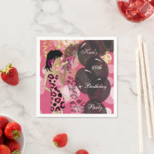 60th女の子誕生日Bashパーティー | テンプレート | DIY スタンダードカクテルナプキン (インサイチュ)