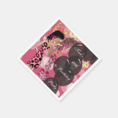 60th女の子誕生日Bashパーティー | テンプレート | DIY スタンダードカクテルナプキン (角)