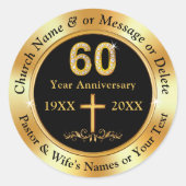 60th教会の記念日,好意のために,封筒… ラウンドシール (正面)