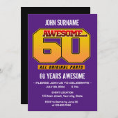 60th素晴らし誕生日パーティーすべてのオリジナルパーツ 招待状 (正面/裏面)