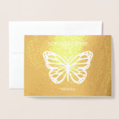 60th蝶の誕生日の追加ネームフォイルカード 箔カード (封筒付き正面)