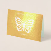 60th蝶の誕生日の追加ネームフォイルカード 箔カード (正面)