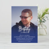 60th誕生日の招待誕生日ディナーフォトメンズ 招待状 (スタンド正面)