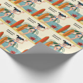 60th誕生日ウィメンズニューおもしろいビーチビキニ ラッピングペーパー (角)