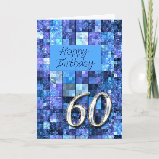60th誕生日カード抽象芸術マス。 カード (正面)