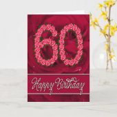 60th誕生日カード(バラと葉付き) カード (黄色い花)