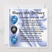 60th誕生日カード – Brother カード (正面)