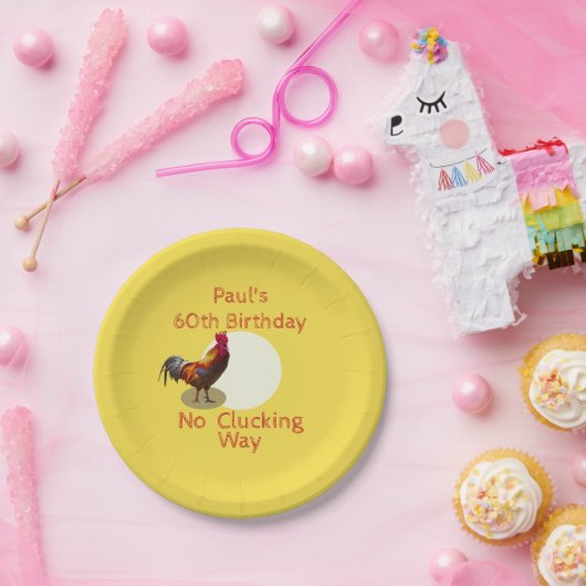 60th誕生日チキンパーソナライズされたおもしろいクスタム ペーパープレート (パーティー)