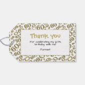 60th誕生日ナンバーパターンブラック/ホワイト ギフトタグ (裏面横)