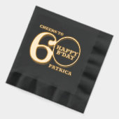 60th誕生日ハッピーブデイ名前をカスタムする 箔ナプキン (左)