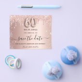 60th誕生日バラグリッター予算の日付を保存 チラシ (シングル)