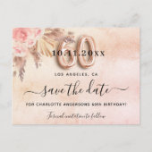 60th誕生日パンパバラフローラ日付を保存 案内ポストカード (正面)