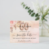 60th誕生日パンパバラフローラ日付を保存 案内ポストカード (スタンド正面)