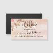 60th誕生日パンパバラ日付磁石を保存 (正面/裏面)