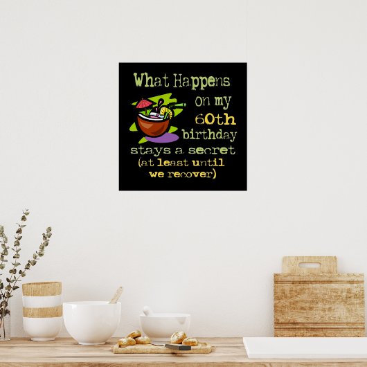 60th誕生日パーティギフト。私の60日に何が起こるか ポスター (キッチン)