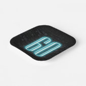 60th誕生日パーティネオンサインオンブリック ペーパープレート (傾斜あり)